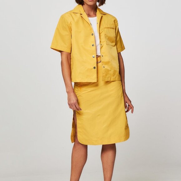 New Remain Birger Christensen Storm Shirt Jacket Yellow Size 10 - Picture 1 of 9